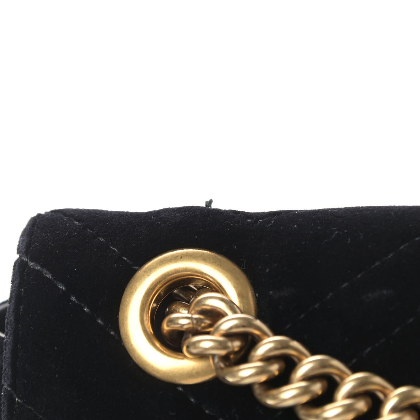 Velvet Matelasse Mini GG Marmont Shoulder Bag Black