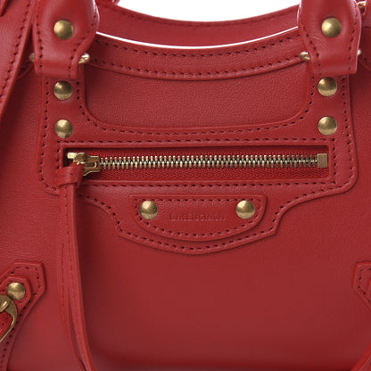 Balenciaga Smooth Calfskin Neo Classic Brass Hardware Mini City Red 10 of 10