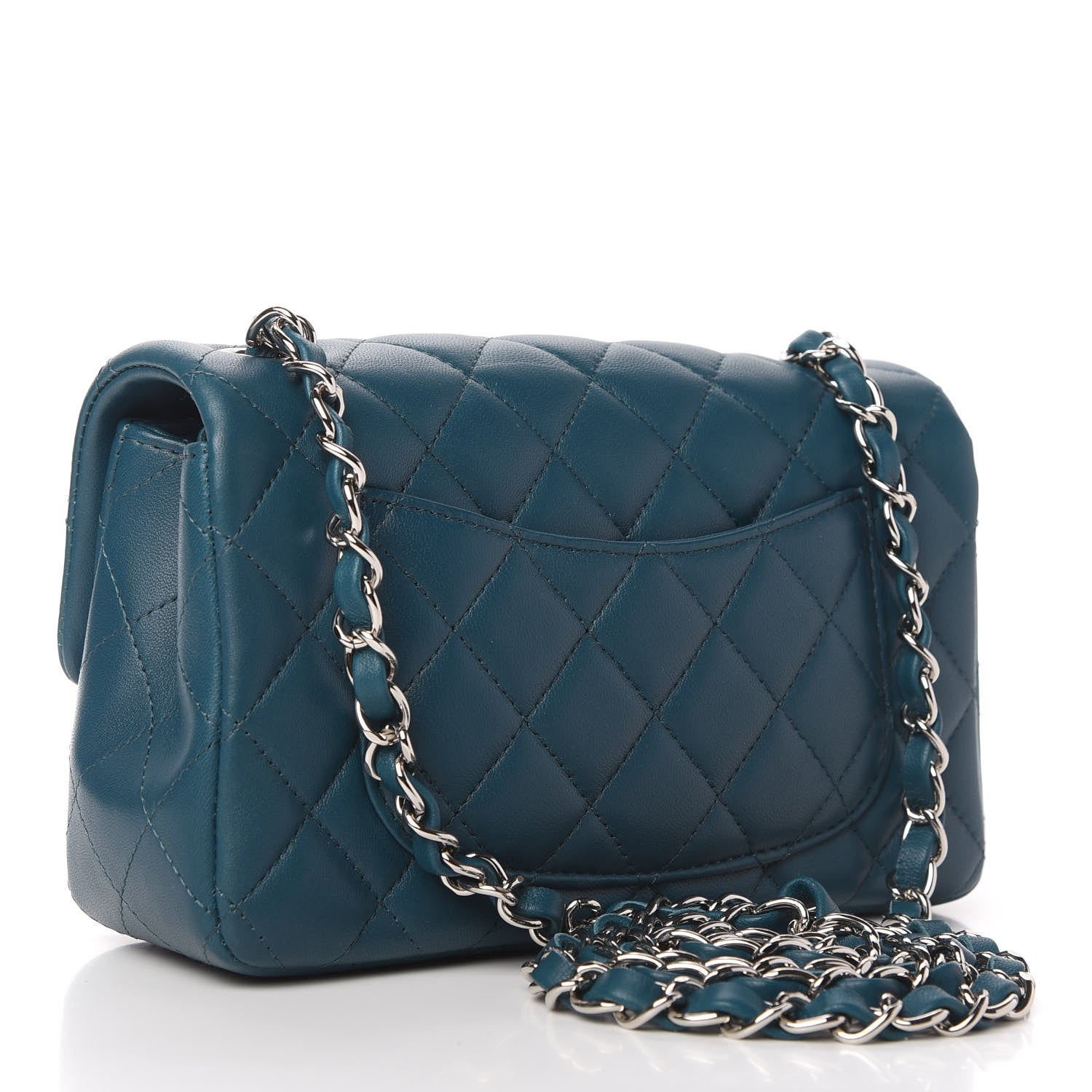 Chanel Lambskin Quilted Mini Rectangular Flap Dark Blue 3 of 11