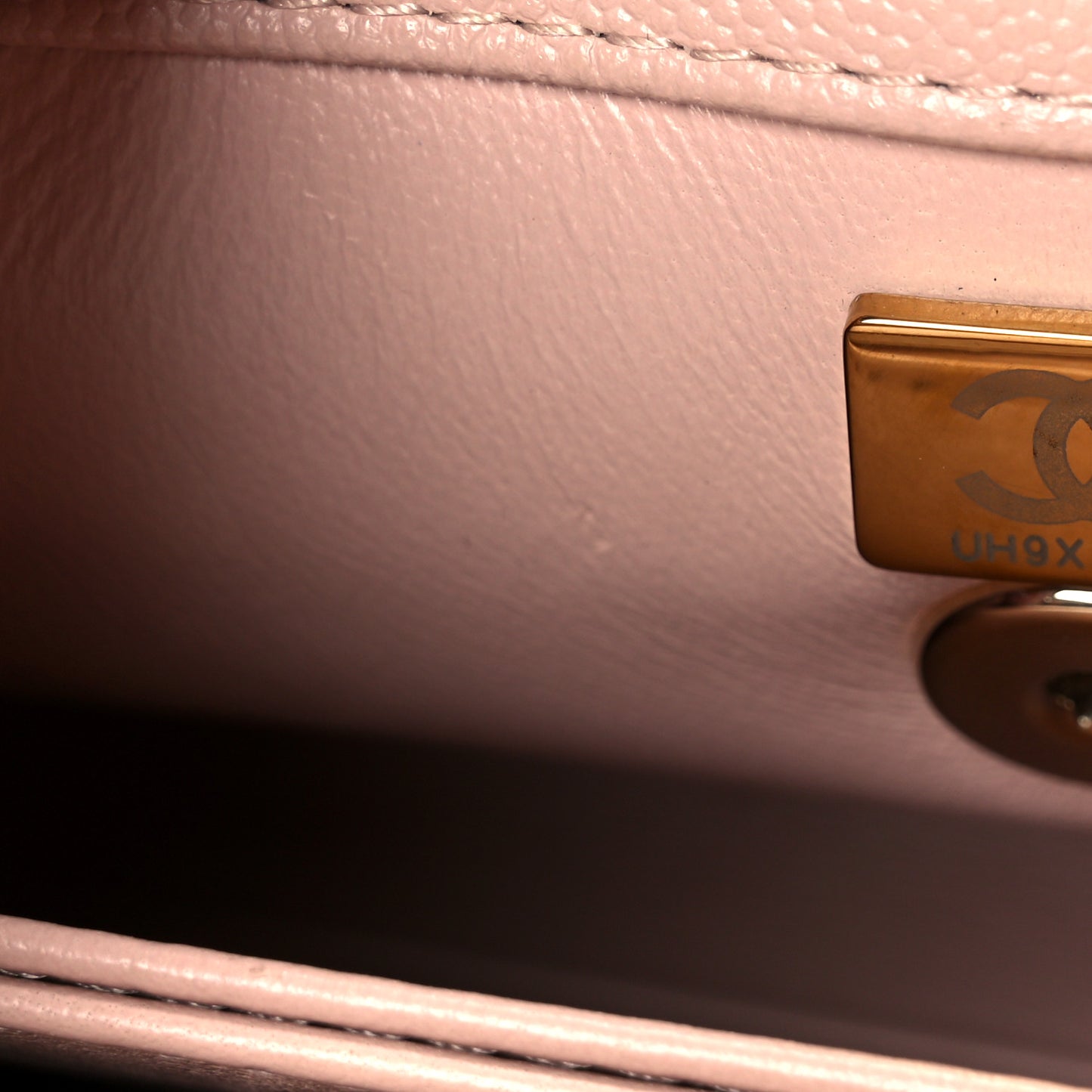 Caviar Quilted Mini Coco Handle Flap Light Pink