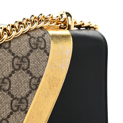 Gucci Calfskin GG Supreme Monogram Medium Padlock Shoulder Bag Black Gold 13 of 15