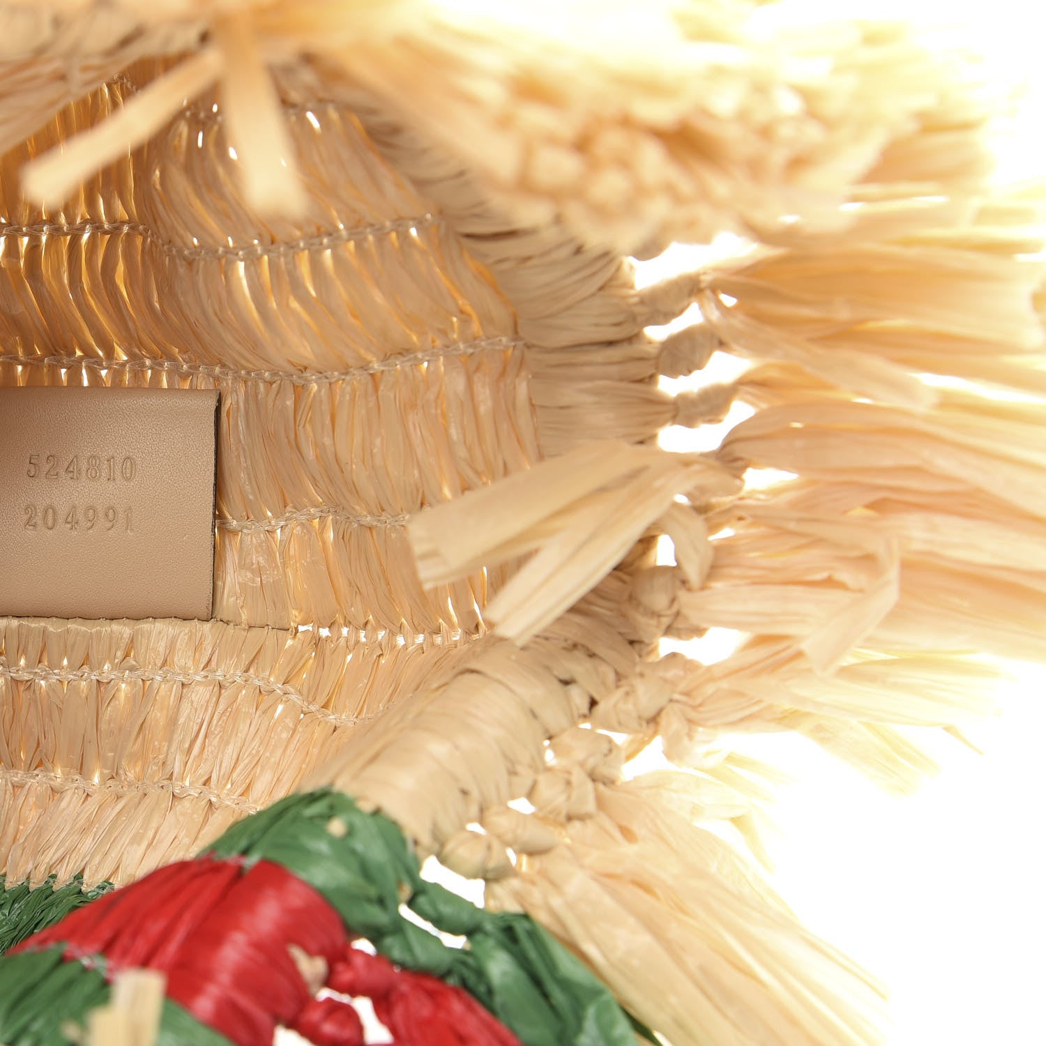 Gucci Raffia Linen Web Cestino Tote Bag 9 of 11