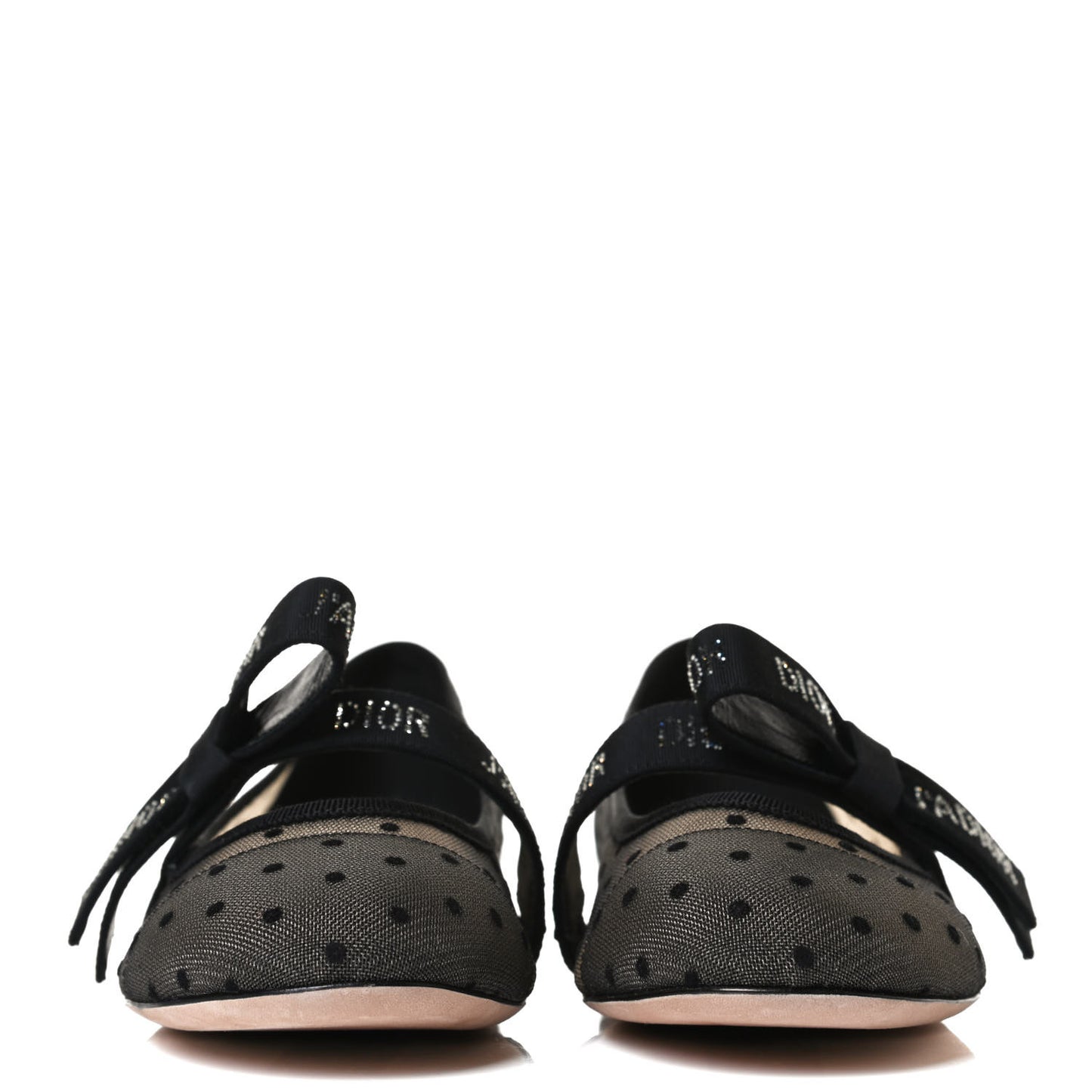 Swiss Tulle Dotted Miss J'Adior Ballet Pumps 38.5 Black Nude