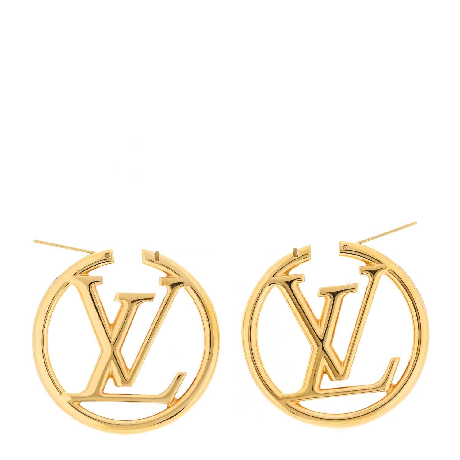 Louis Vuitton Metal Louise Hoop Earrings Gold 3 of 5