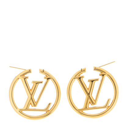 Louis Vuitton Metal Louise Hoop Earrings Gold 3 of 5