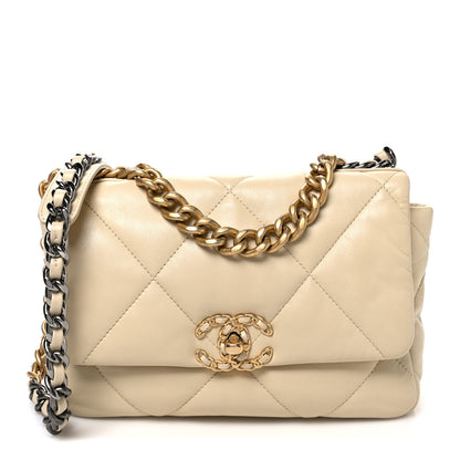 Chanel Lambskin Quilted Medium Chanel 19 Flap White White 1 of 10