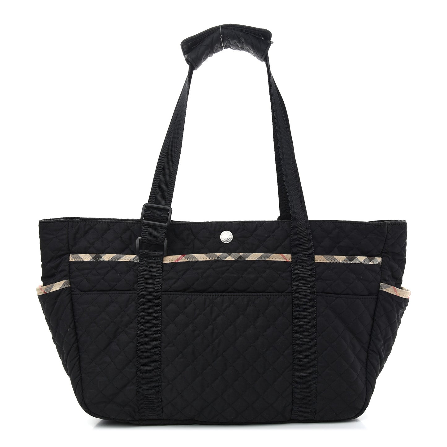 Nylon Quilted Diaper Bag Black