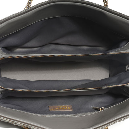 Chanel Calfskin Quilted Stitch Triptych Tote Grey 6 of 8