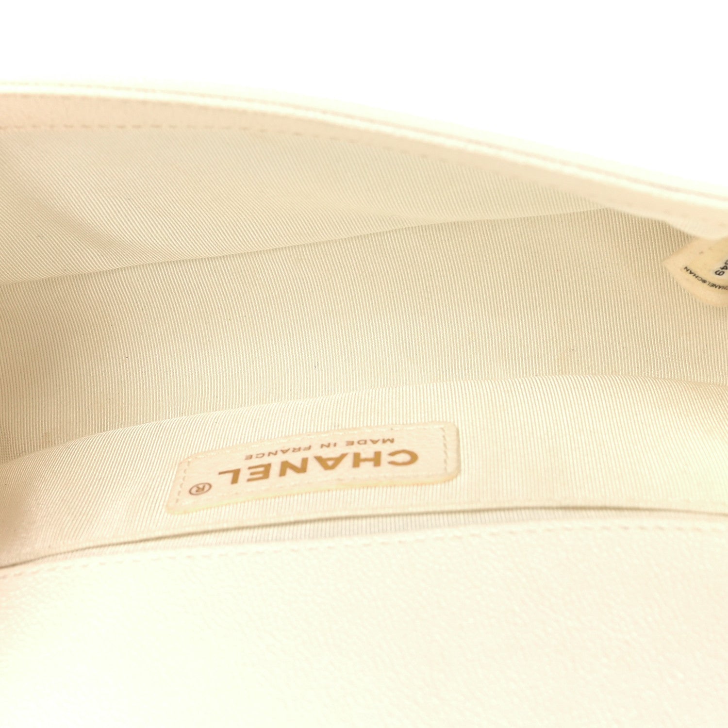 Chanel Caviar Chevron Quilted Small Boy Flap White 5 of 9