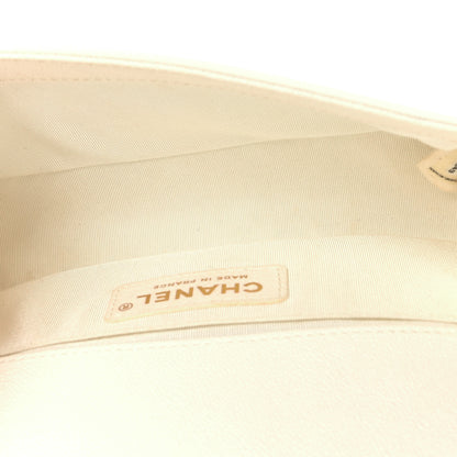 Chanel Caviar Chevron Quilted Small Boy Flap White 5 of 9