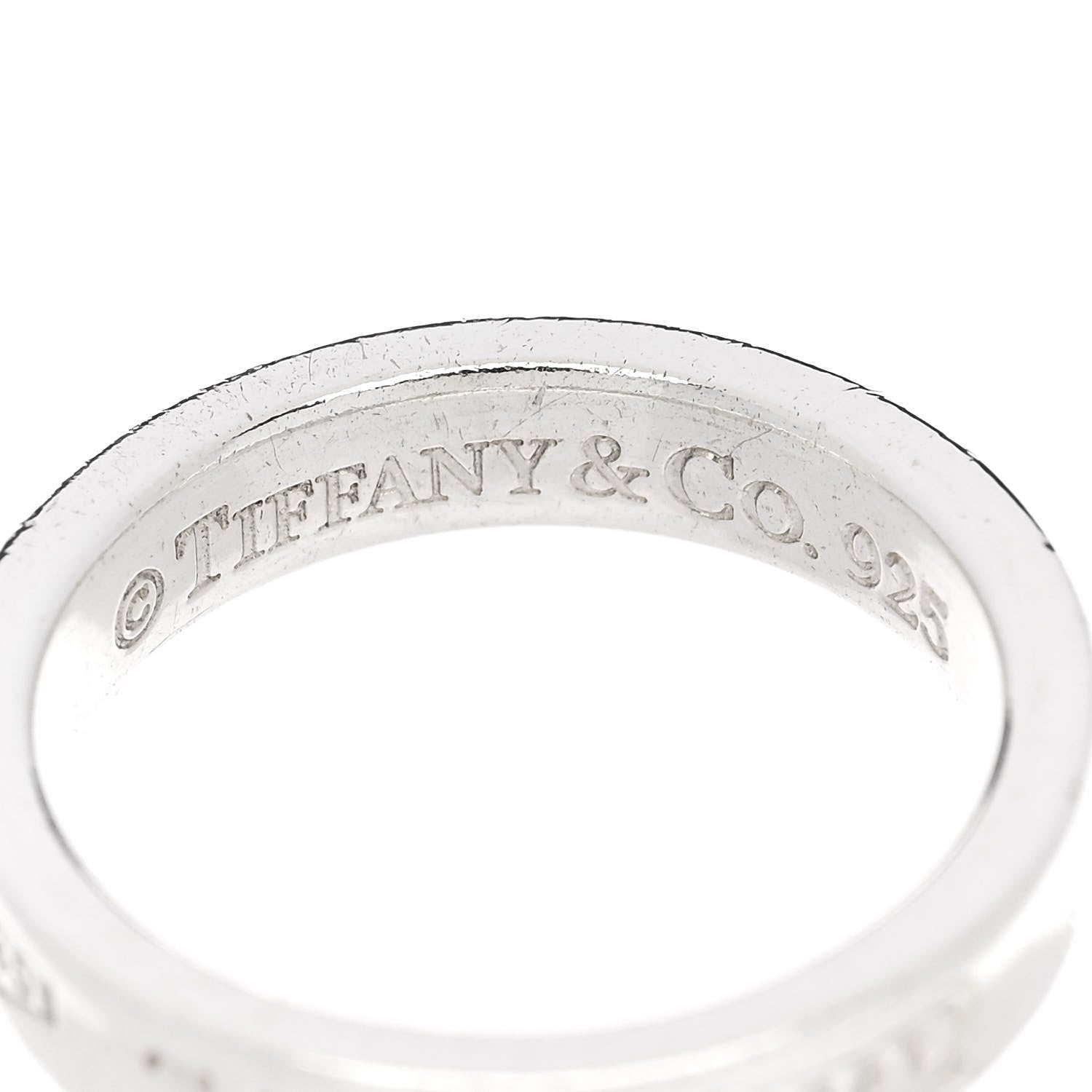 Tiffany Sterling Silver Narrow 1837 Band Ring 49 5 4 of 4