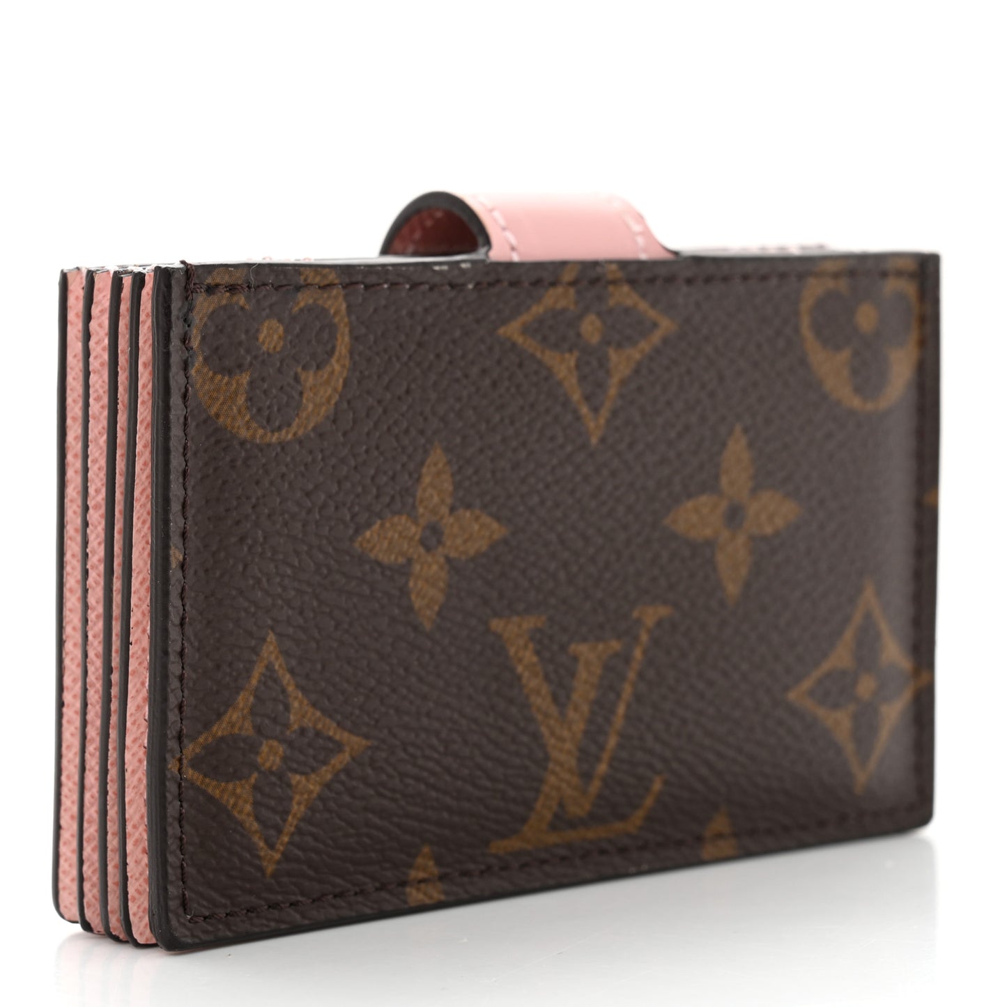 Monogram Gusset Card Holder Rose Ballerine