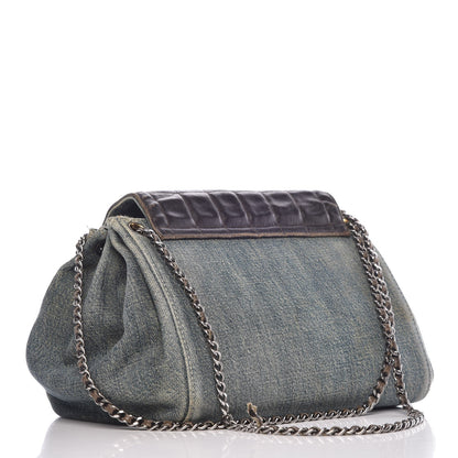 Chanel Denim Lambskin Chocolate Bar Accordion Flap Brown 3 of 20