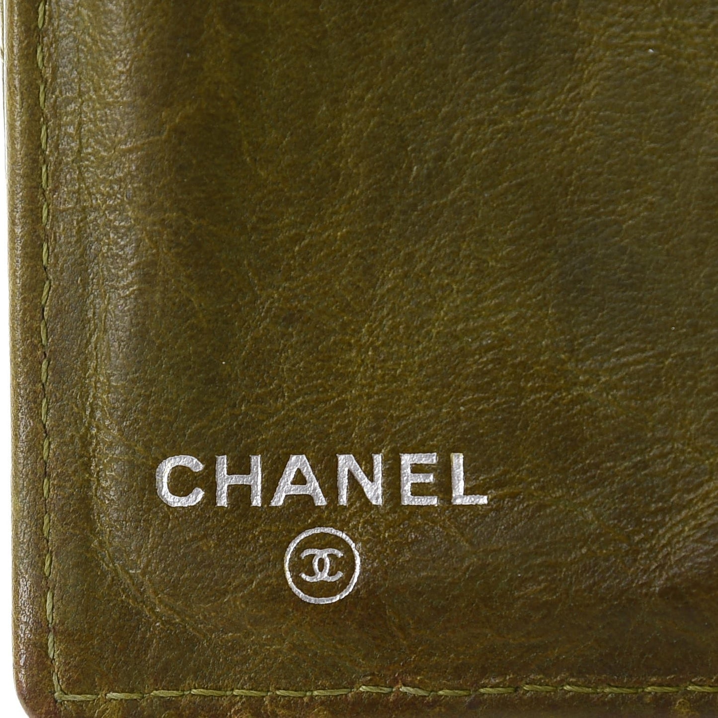 Calfskin Quilted Large Flap Wallet Green