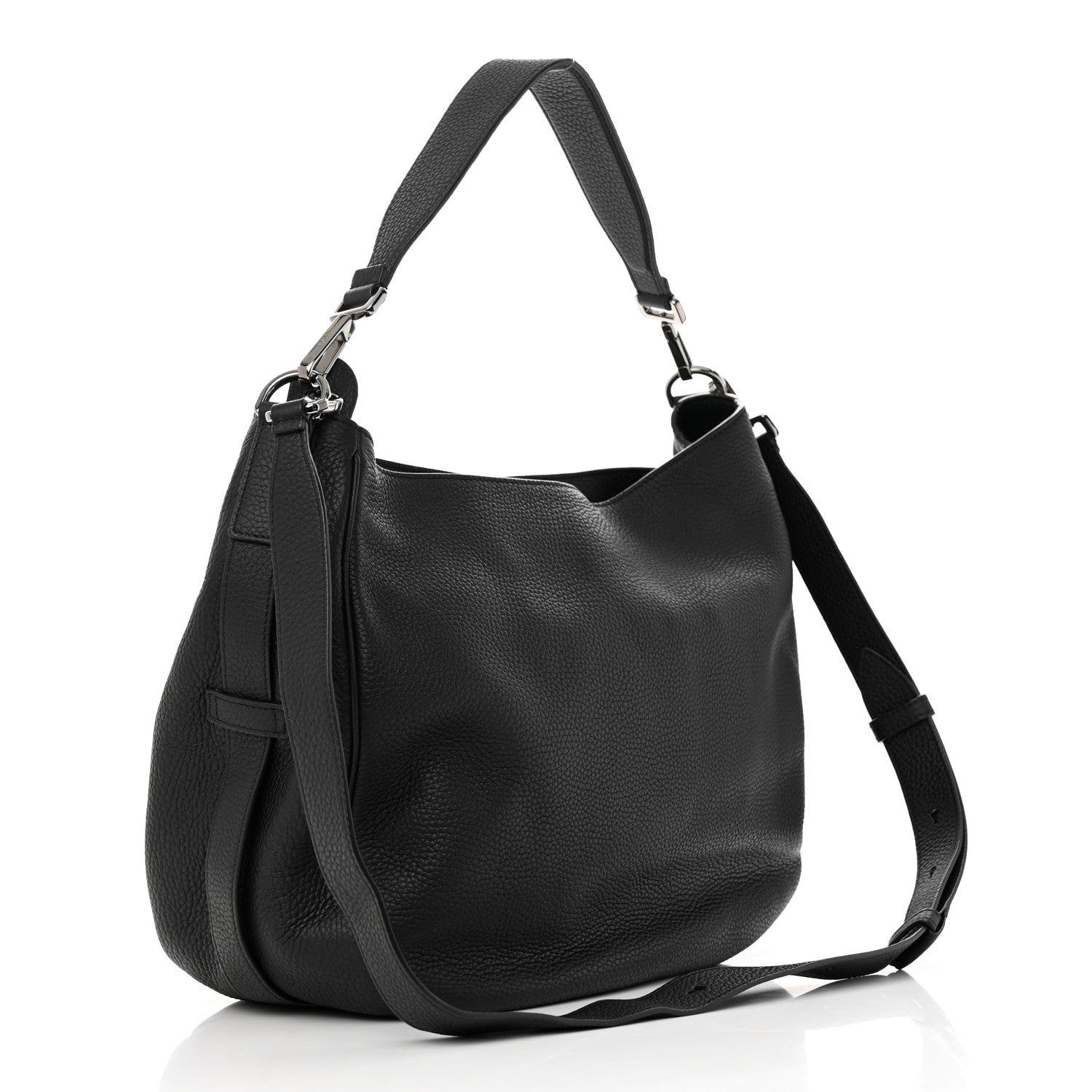 Christian Dior Grained Calfskin Saddle Soft Bag Black 3 of 9
