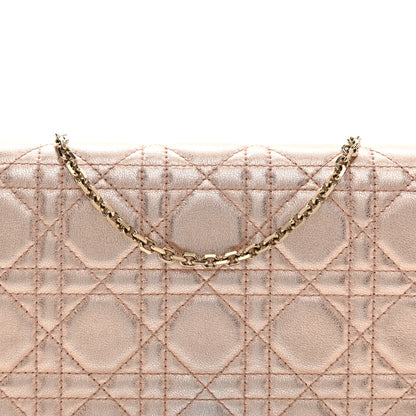 Christian Dior Metallic Lambskin Cannage Lady Dior Pouch Rose Gold 8 of 12