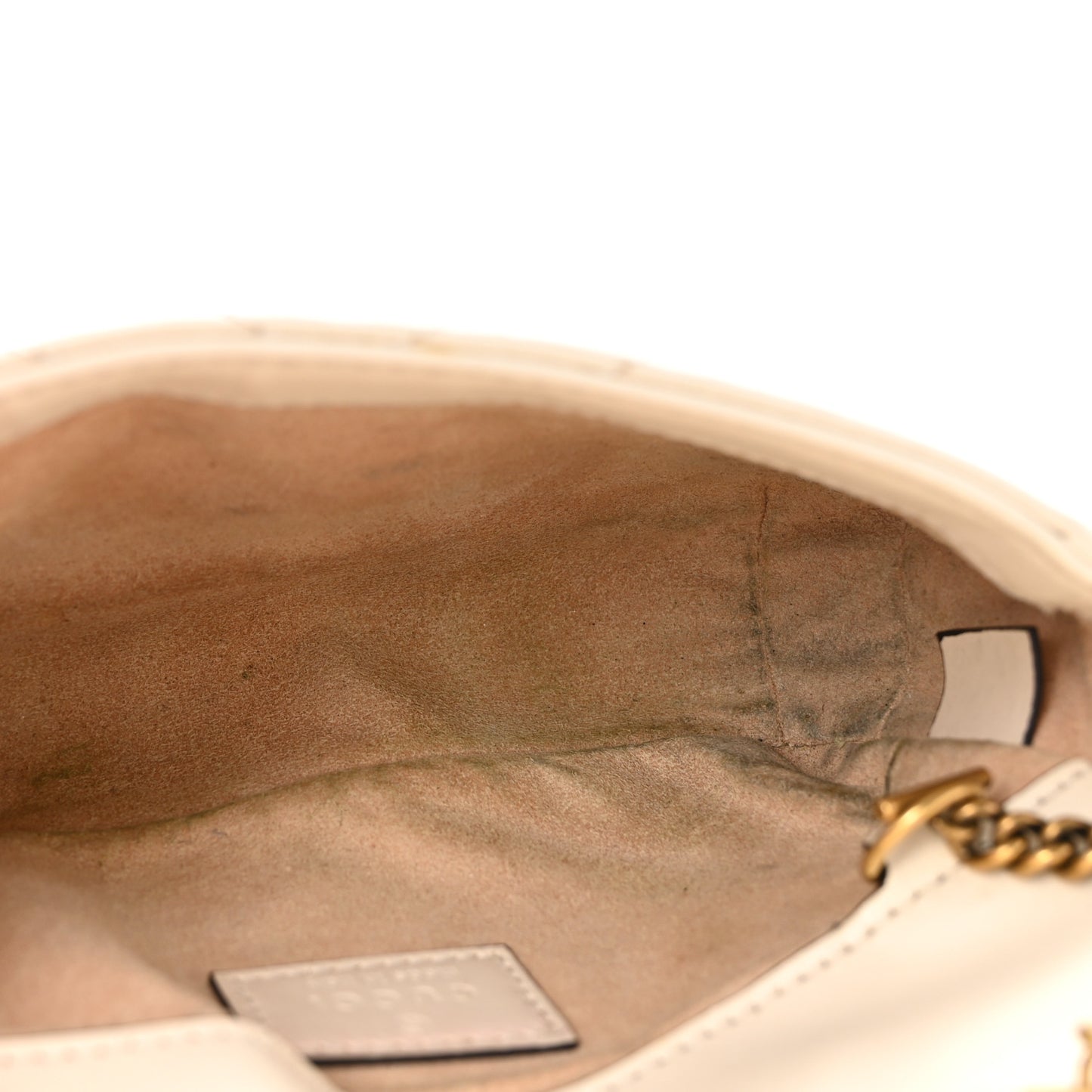 Calfskin Matelasse Super Mini GG Marmont Shoulder Bag White