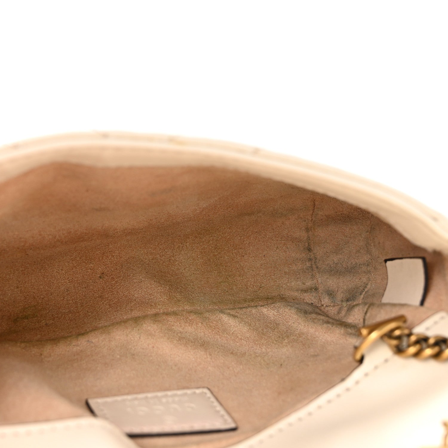 Gucci Calfskin Matelasse Super Mini GG Marmont Shoulder Bag White 5 of 14