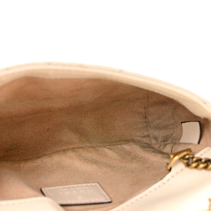 Gucci Calfskin Matelasse Super Mini GG Marmont Shoulder Bag White 5 of 14