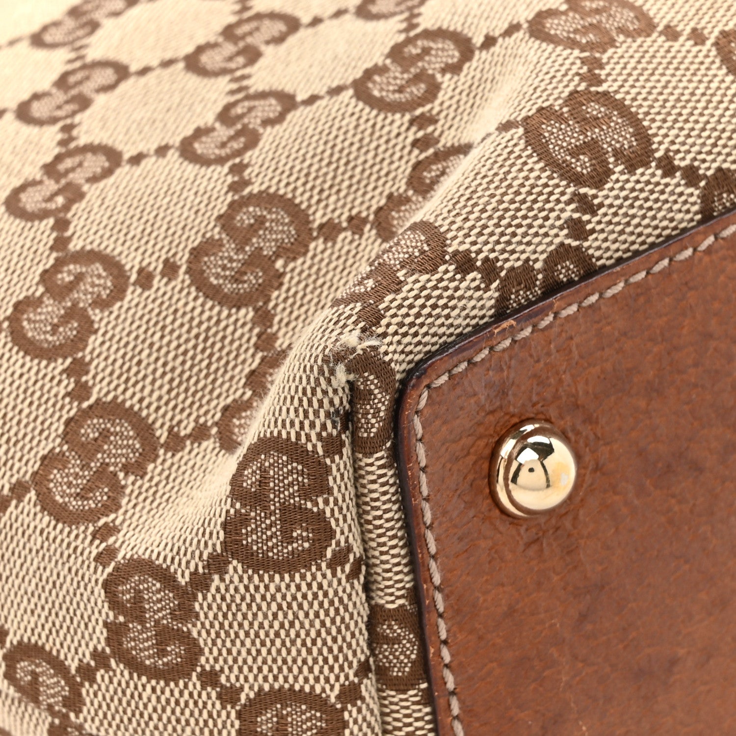 Gucci Monogram Bamboo Handle Bag Brown 13 of 15