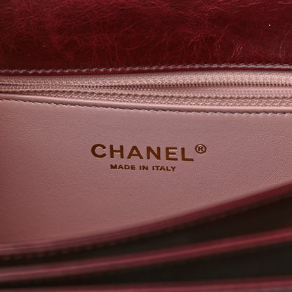 Chanel Calfskin Quilted Straight Lined Flap Burgundy 6 of 10