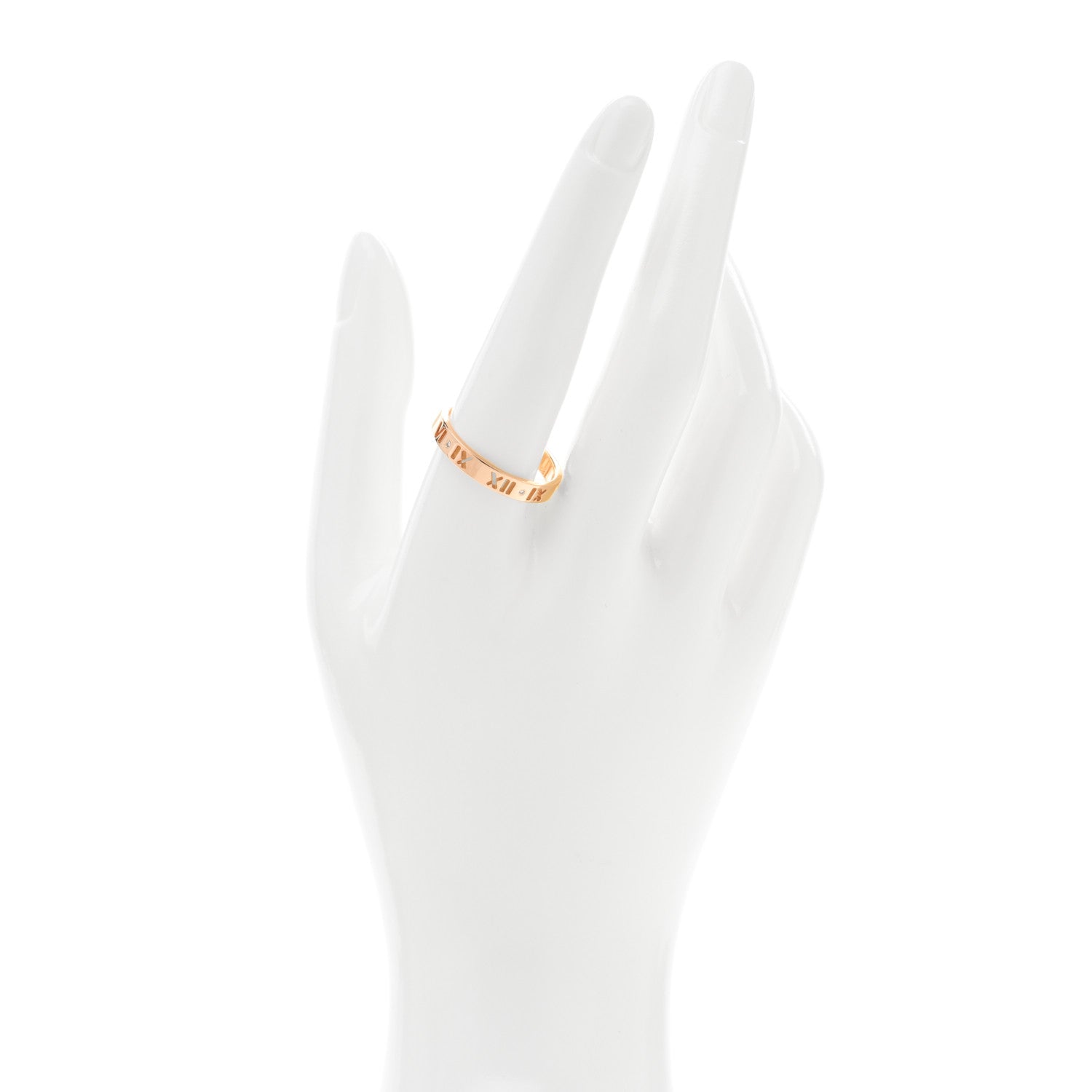 Tiffany 18K Rose Gold Diamond Atlas Pierced Ring 63 10.25 2 of 4