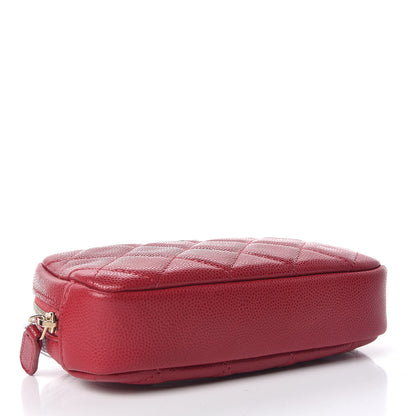 Chanel Caviar Quilted Small Curvy Pouch Cosmetic Case Pink 4 of 10
