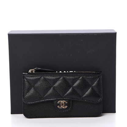 Chanel Caviar Quilted Flap Zip Card Holder Black 7 of 7