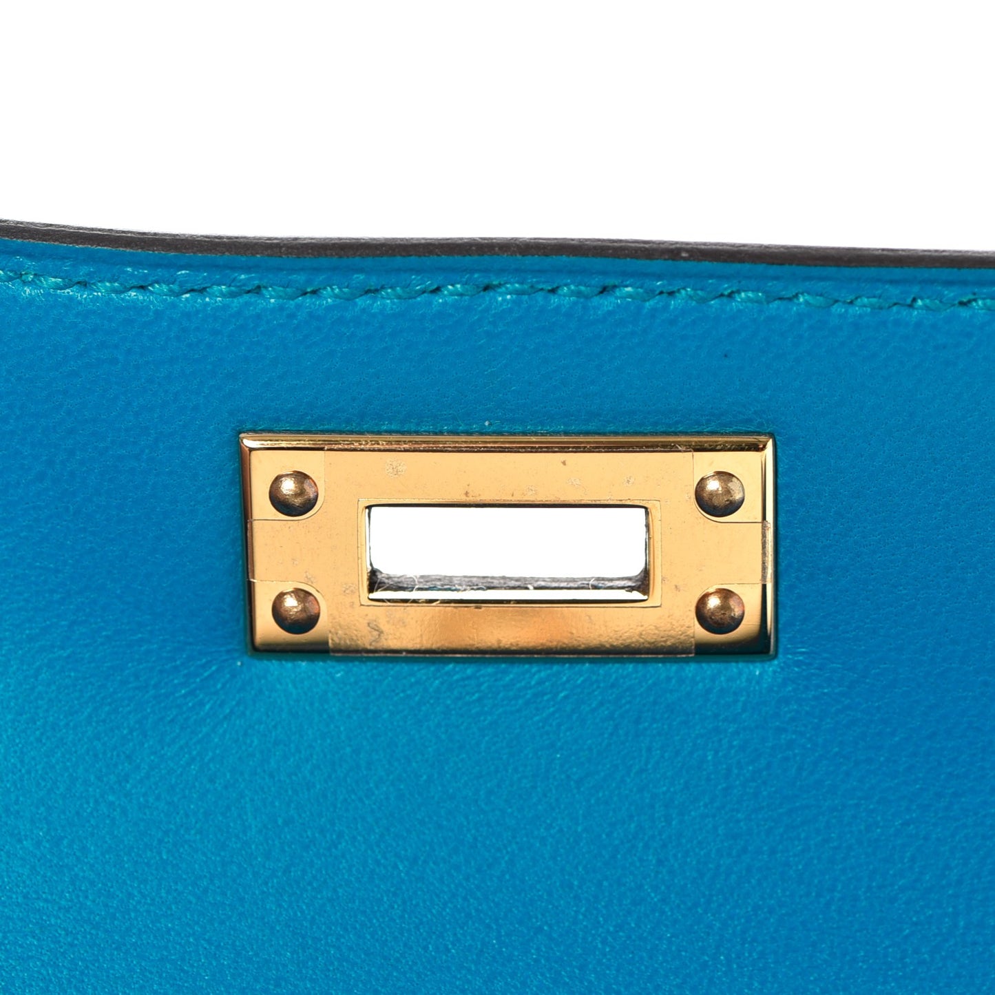 Chevre Mysore Mini Kelly Sellier 20 Bleu Zanzibar