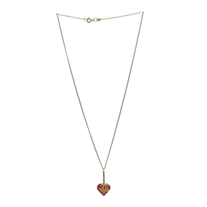 Chanel Enamel Heart CC Charm Necklace Gold 3 of 5