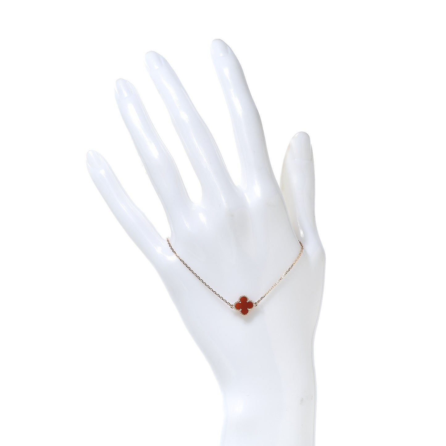 18K Rose Gold Carnelian Sweet Alhambra Bracelet