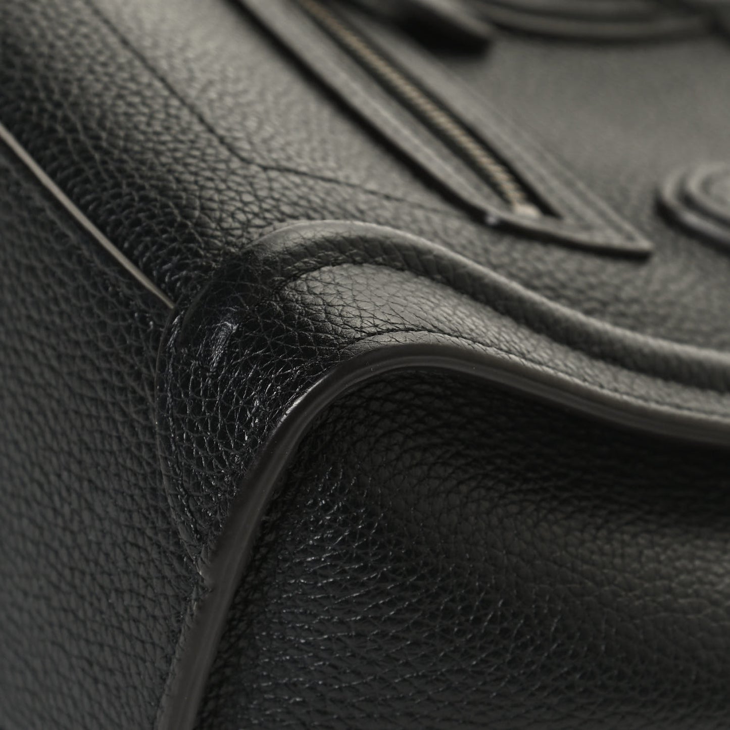 Drummed Calfskin Nano Luggage Black