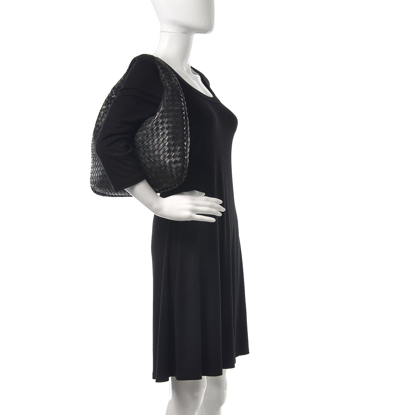 Nappa Intrecciato Medium Veneta Hobo Black