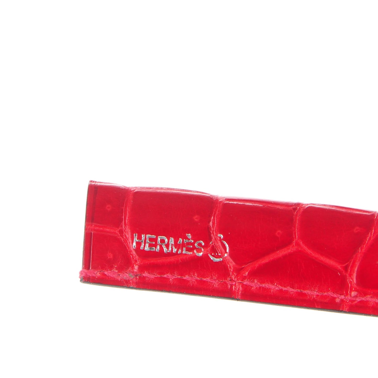Shiny Crocodile Petit H Pen Holder Rouge Vif