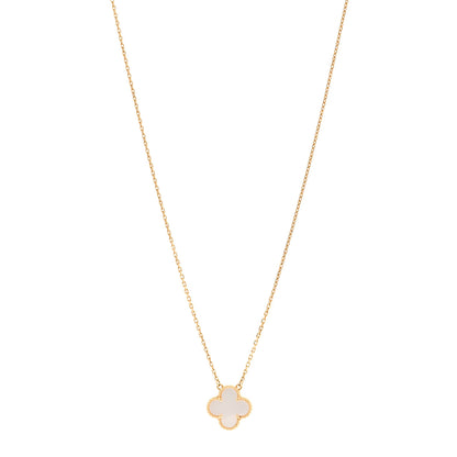 Van Cleef & Arpels 18K Yellow Gold Mother of Pearl Vintage Alhambra Pendant Necklace 1 of 5