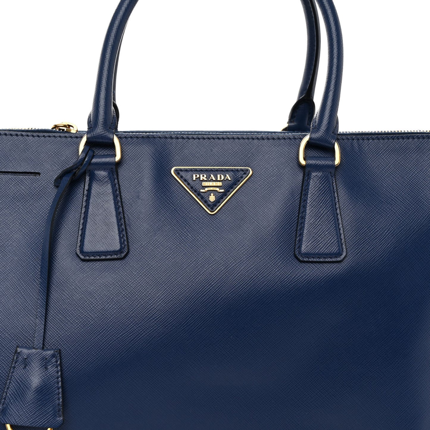 Saffiano Lux Large Galleria Double Zip Tote Bluette