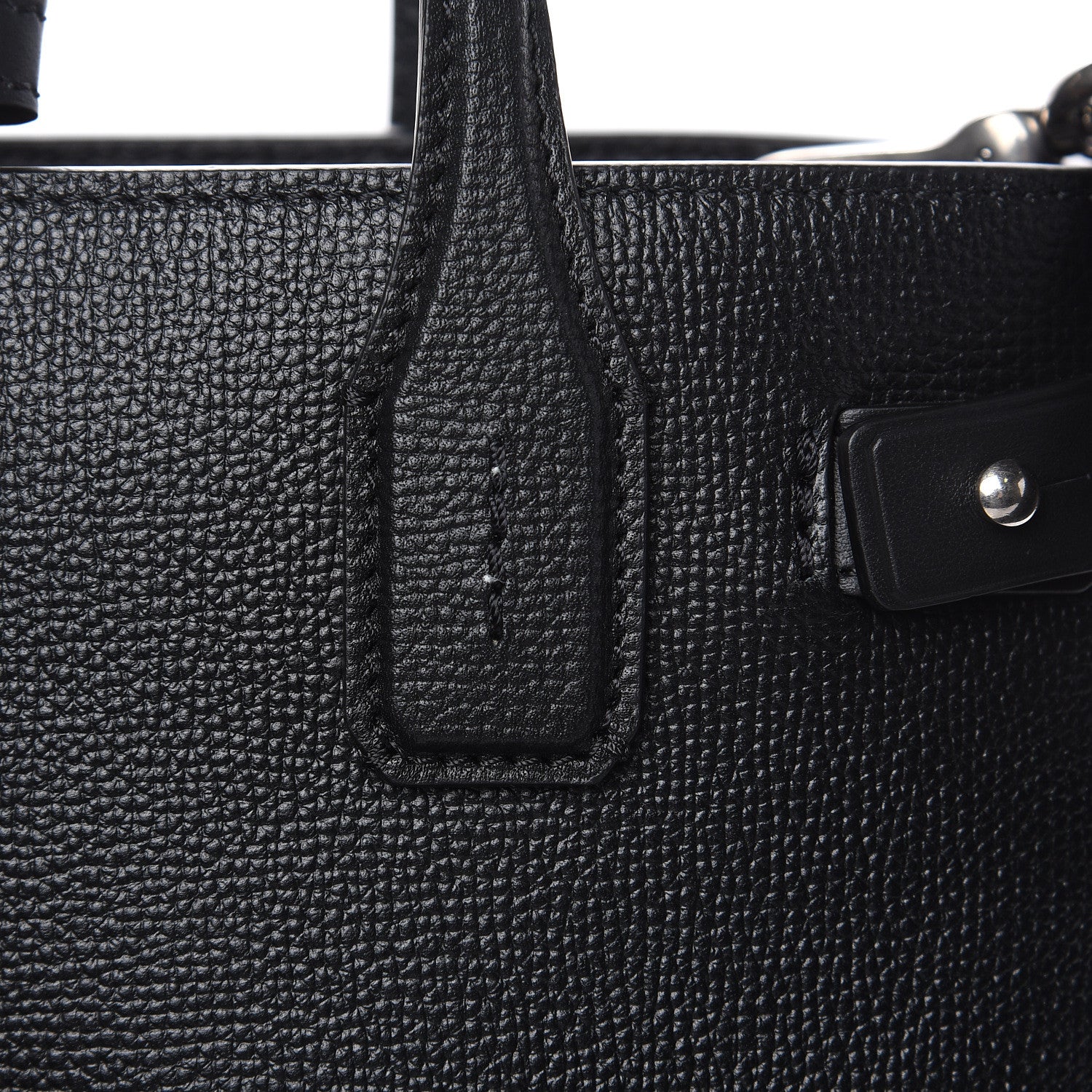 Burberry Grainy Calfskin House Check Small Banner Tote Black 8 of 10
