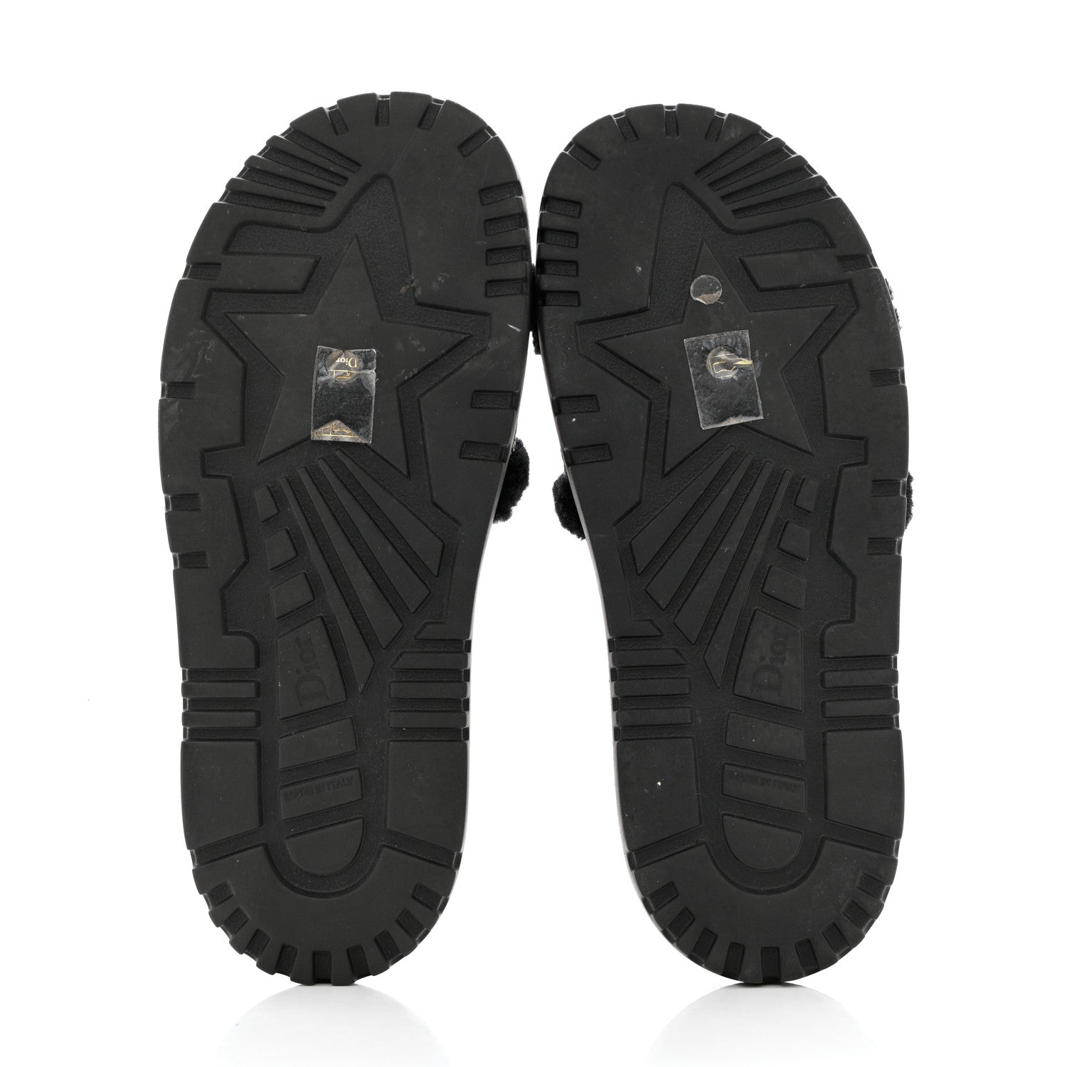 Christian Dior Shearling Canvas Lurex Embroidered Dway 10mm Slide Sandals 40 Black Natural 5 of 10