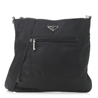 Prada Nylon Vela Flat Messenger Bag Black 1 of 11