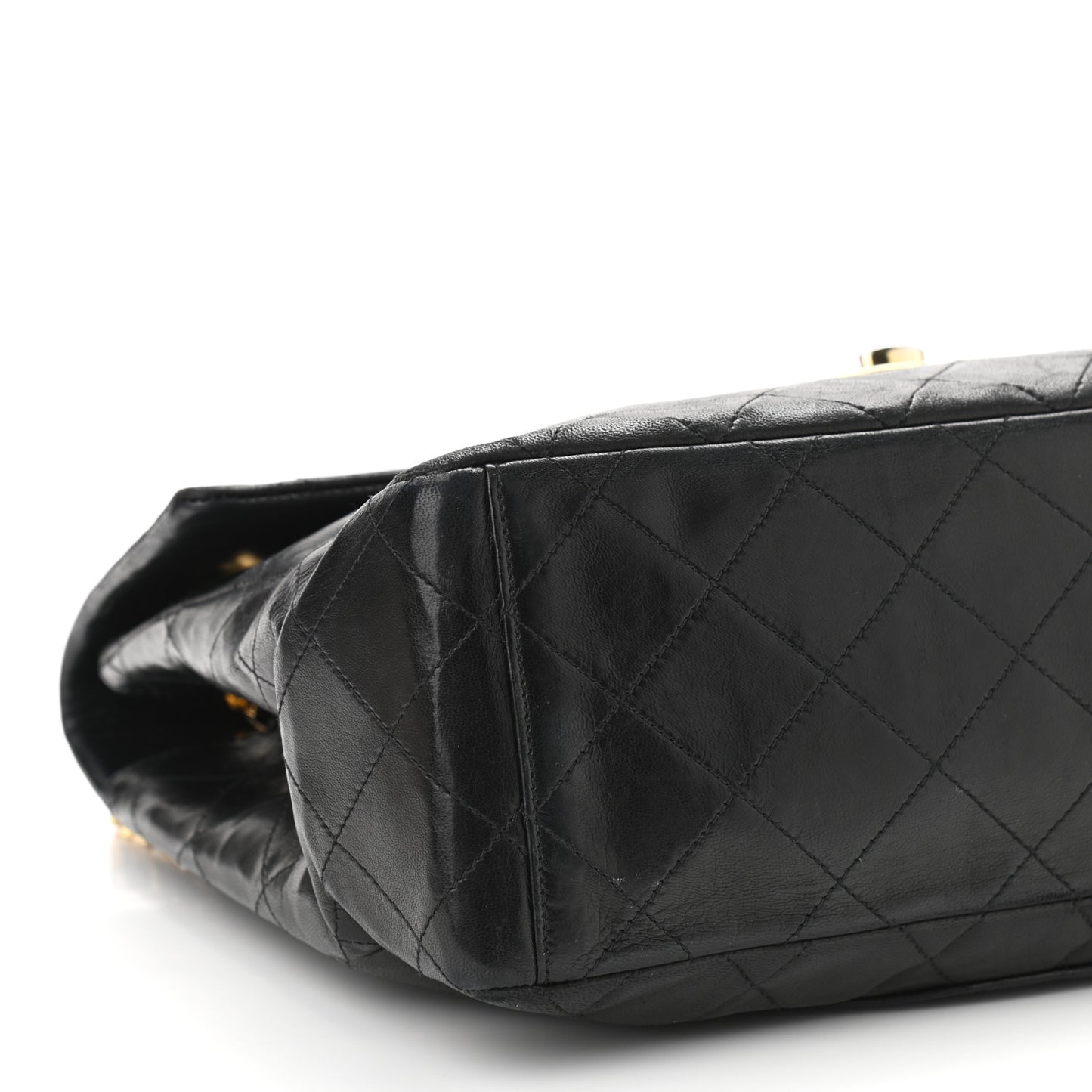 Lambskin Quilted XL Jumbo Single Flap Black