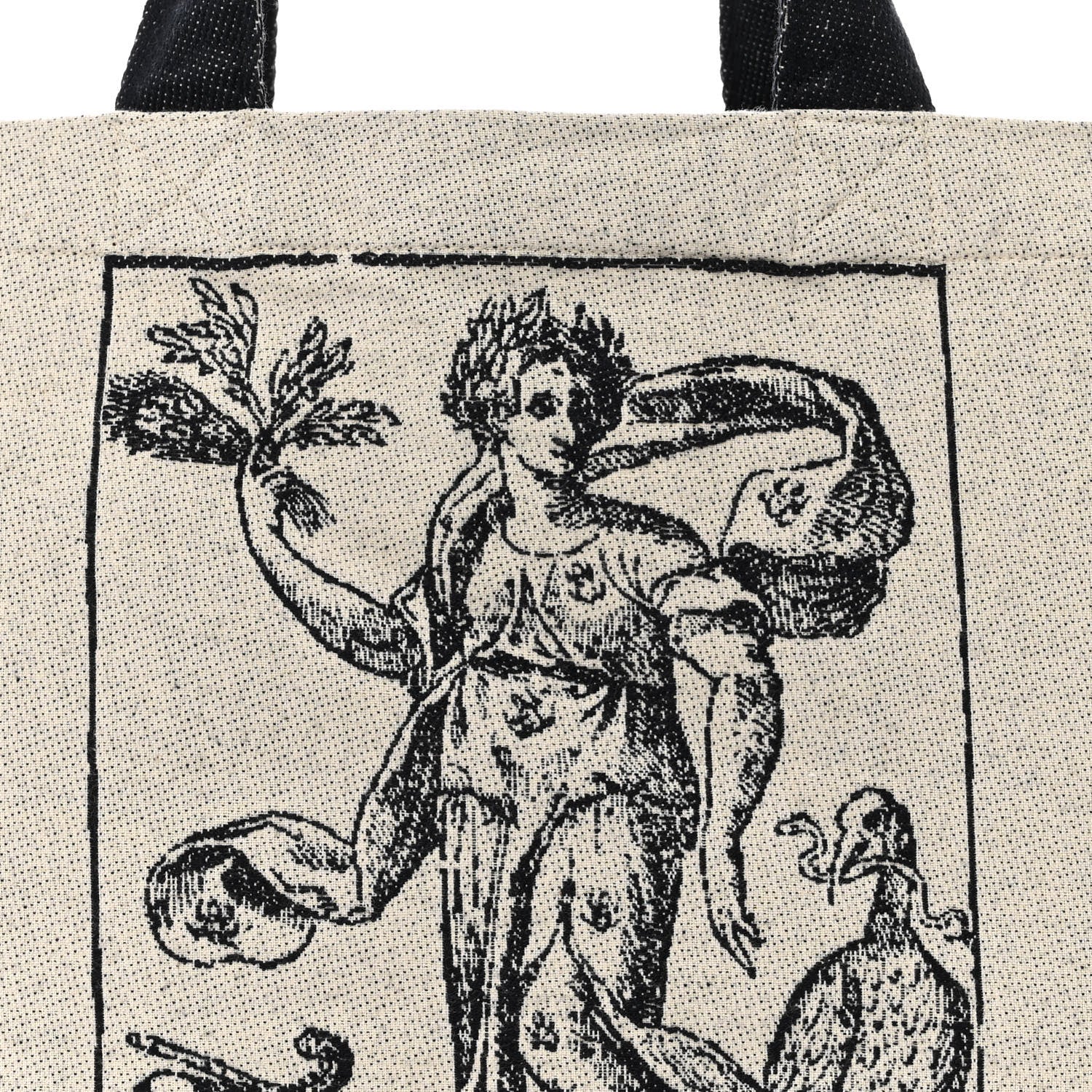 Christian Dior Canvas Print Cruise Tote Black White 7 of 9