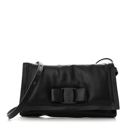 Salvatore Ferragamo Calfskin Mini Viva Bow Shoulder Bag Black 1 of 10