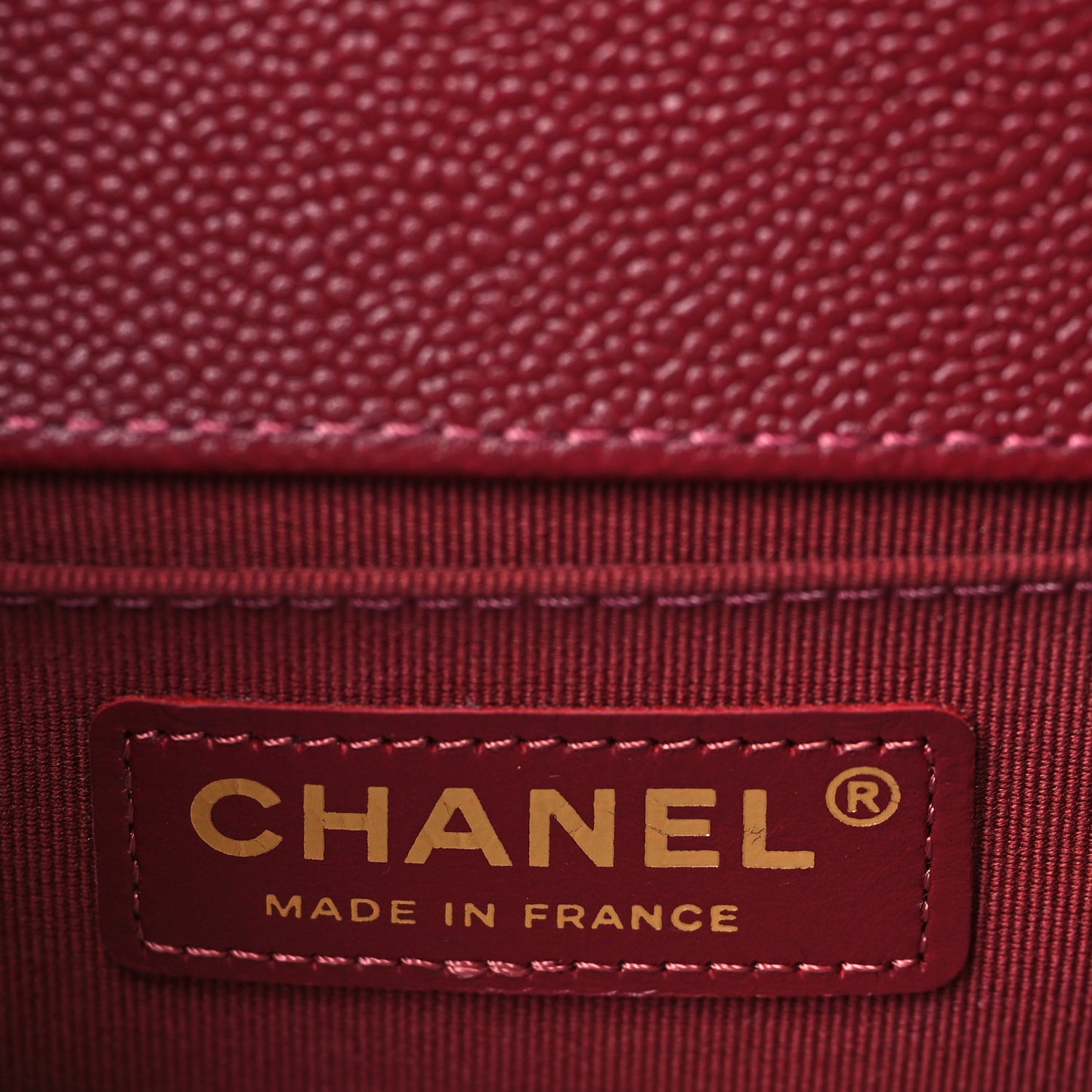 Caviar Quilted Medium Boy Flap Burgundy