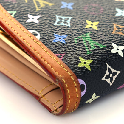 Louis Vuitton Monogram Multicolor French Purse Wallet Black 9 of 14