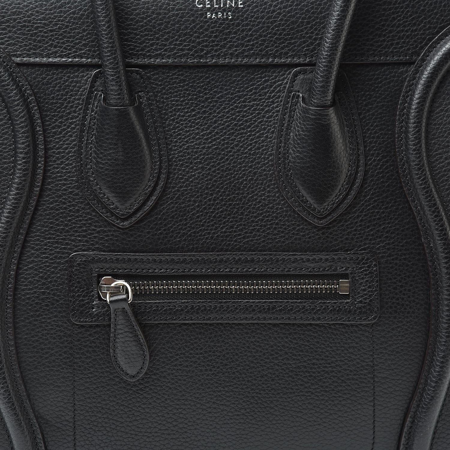 Celine Drummed Calfskin Micro Luggage Black 8 of 12