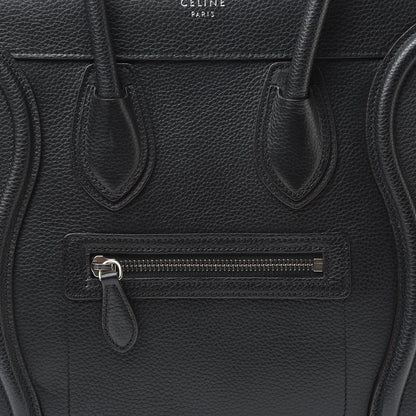 Celine Drummed Calfskin Micro Luggage Black 8 of 12