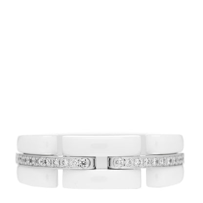 Chanel 18K White Gold White Ceramic Diamond Ultra Ring 52 6 1 of 6
