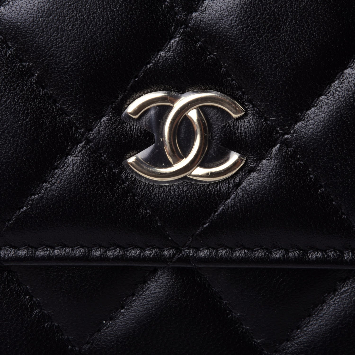 Chanel Lambskin Quilted My Chanel Lady Card Holder On Chain Black 4 of 4