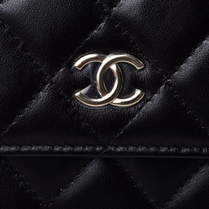 Chanel Lambskin Quilted My Chanel Lady Card Holder On Chain Black 4 of 4