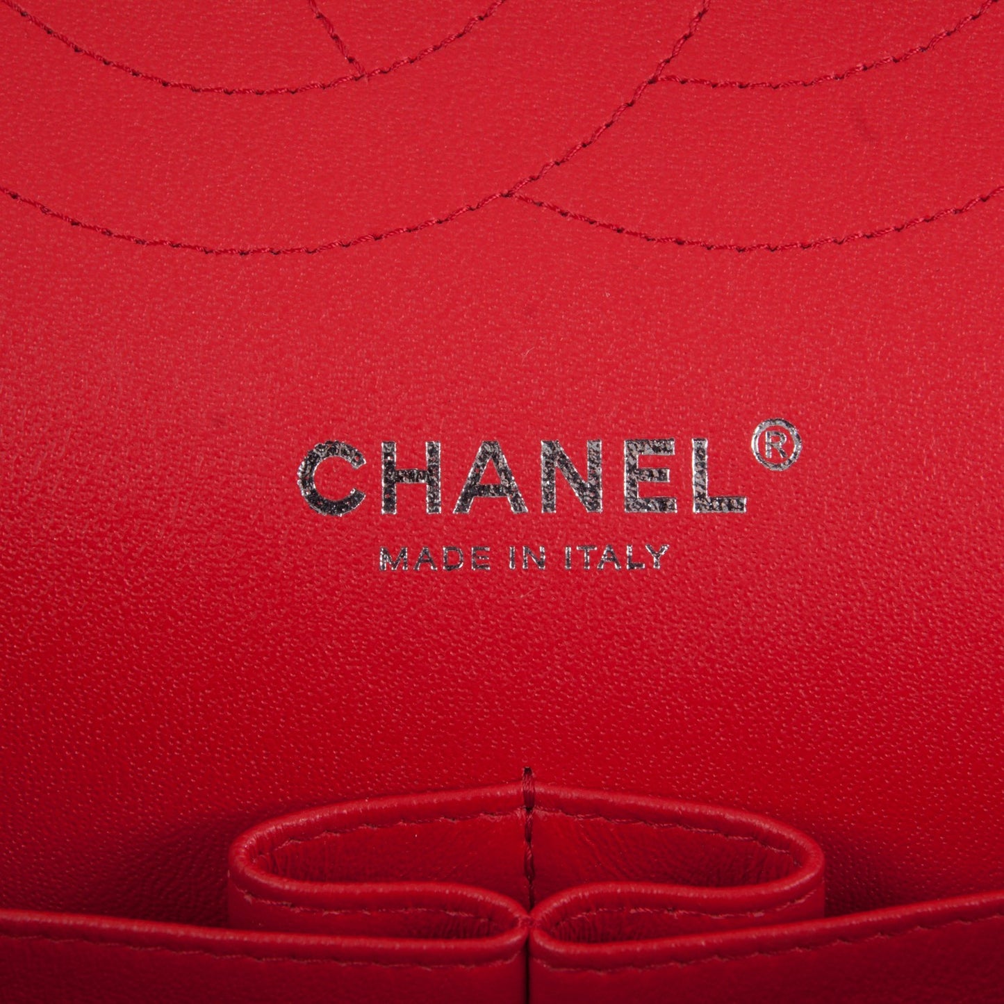 Caviar Chevron Quilted Jumbo Double Flap Red